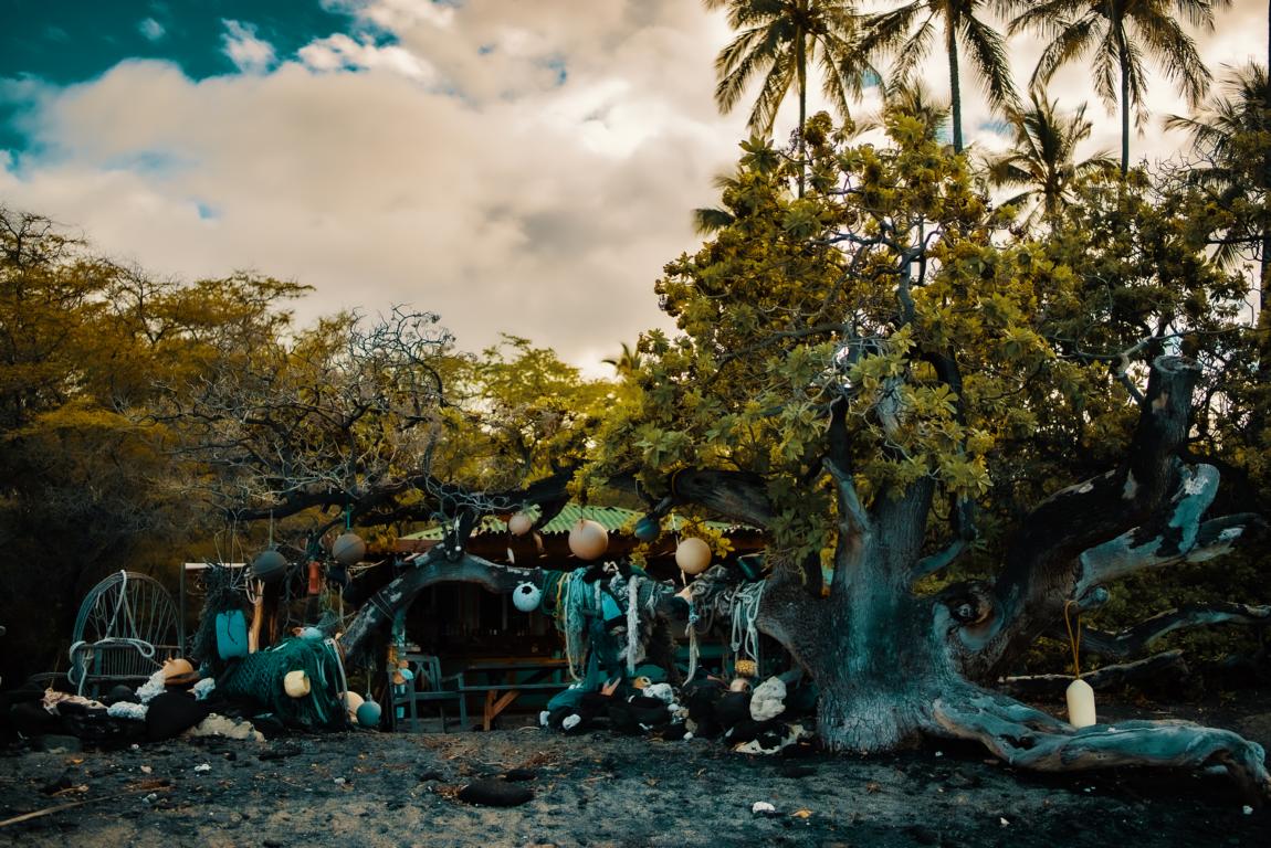 Kursiose Strandhütte am Strand Big Island