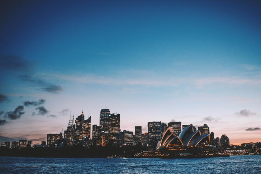 Skyline von Sydney bei Sonnenuntergang