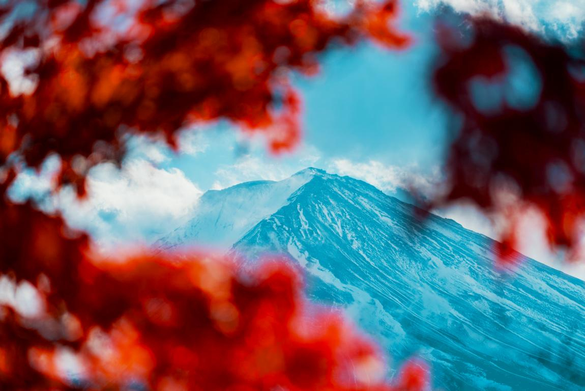 Romantischer Blick auf den Mount Fuji.
